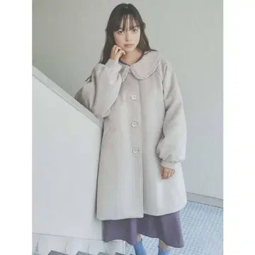 merry Jenny 벨로아 프릴 칼라 코트 (베이지)