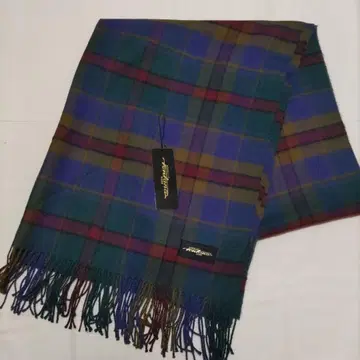 울 100% 체크 무늬 스톨