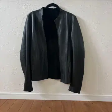 카즈유키 쿠마가이 어태치먼트 블랙 카우 레더 자켓 사이즈 3