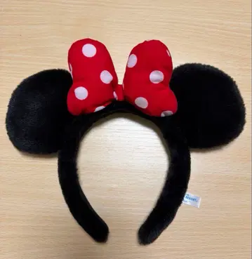 미니 마우스 머리띠 빨간색 도트