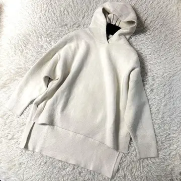 루피 나일론 레이온 후드티 풀오버 화이트