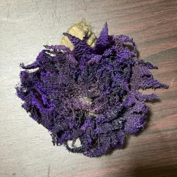 나카무라 무츠코 선생님 작, 보라색 꽃 모양 브로치 약 10cm