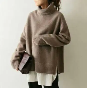 FRAMeWORK 울 캐시미어 터틀 니트 20aw 베이지