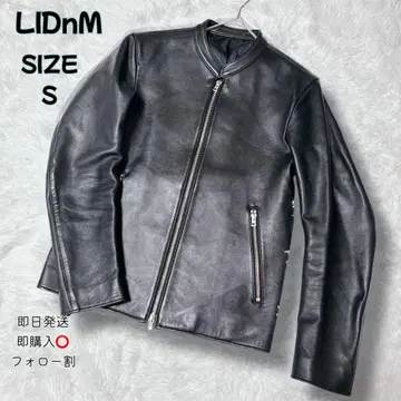 새상품급 LIDnM 리드럼 램 가죽 싱글 라이더 자켓 S 블랙 천연 가죽