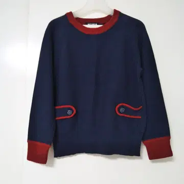 네이비/레드 니트 M 사이즈