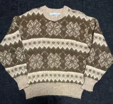 스코틀랜드제 울 snowflake 스웨터 M