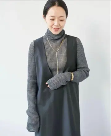 plage 리브 니트 긴팔 상의 2색 세트