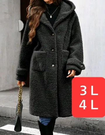 새상품 후드 부착 보아 롱 코트 3L~4L