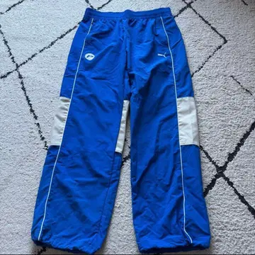 PUMA 트랙 팬츠 나일론 블루 로고 레이싱 XXL