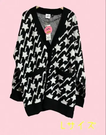 GU Kirby 별 패턴 가디건 L 사이즈 오버 사이즈 가디건