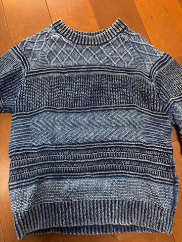 THE DUFFER OF ST. GEORGE 블루 계열 패턴 니트 스웨터