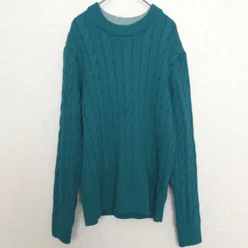 글로벌 워크 | 케이블 짜임 니트 스웨터 [ S ] 터콰이즈 워셔블