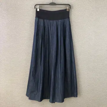 BEARDSLEY 허리 리브 데님 배기 1 인디고 블루