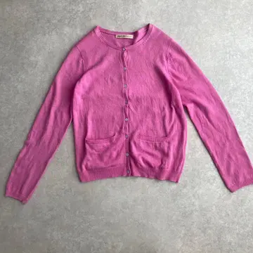 허그아워 HUG O WaR 울 실크 부드러운 핑크 가디건