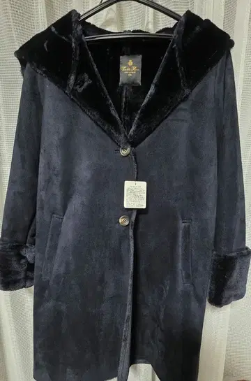 나노 유니버스 네이비 후드 부착 코트 사이즈 36