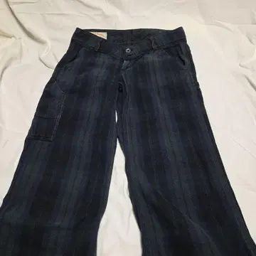 Betty Smith 네이비 그린 스트라이프 캐주얼 팬츠