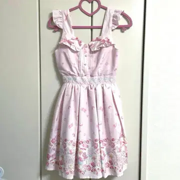 LIZLISA 아기 고양이의 캔디 왜건 패턴 점프 스커트 핑크