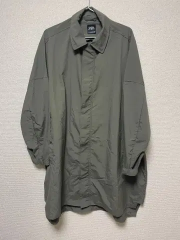 ZARA 오버 사이즈 스텐카라 코트 올리브 그린