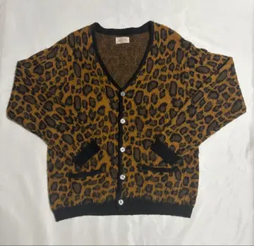 Backers 모헤어 혼방 레오파드 무늬 가디건 모헤어