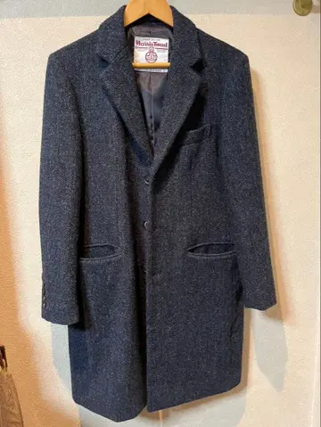 [ 새상품급 ] Harris Tweed 다크 그레이 체스터 코트