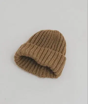 KBF 니트 모자 브라운 베이지 프리 사이즈