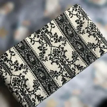 자카드 직조 꽃무늬 체크 반폭 오비 핸드메이드 리버서블 새상품