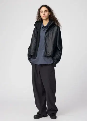 UNIQLO U [ S ] 브러쉬드 맨투맨 와이드 팬츠 다크 그레이