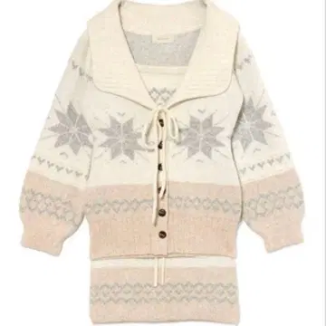 andmary Heart nordic cardigan set up