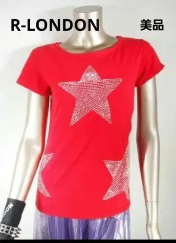 [ 새상품급 ] R-LONDON 별 스톤 레드 T셔츠 프리 사이즈