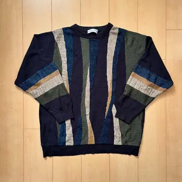 90s 3D 니트 올 패턴 쿠기풍