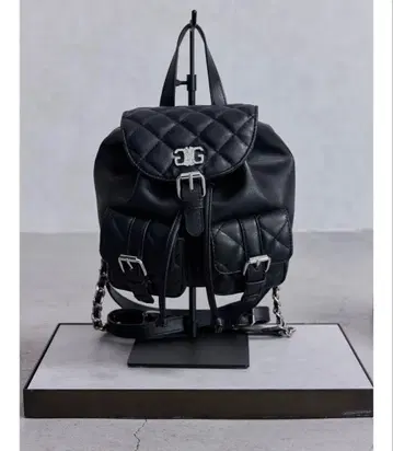 블랙 퀼팅 백팩