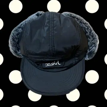 x-girl 플라이트 캡 블랙 퍼 포함