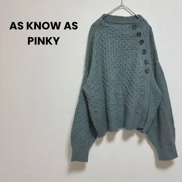 [ AS KNOW AS PINKY ] 버튼 니트 스웨터 비대칭