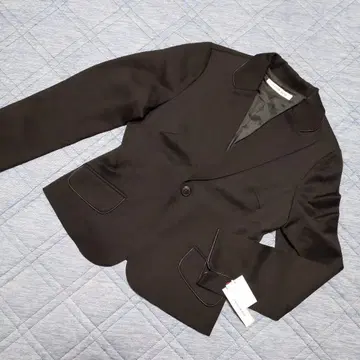 미사용품 블랙 스트라이프 자켓 여성용 일본제