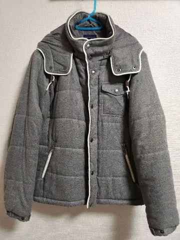 그레이 퀼팅 다운 자켓