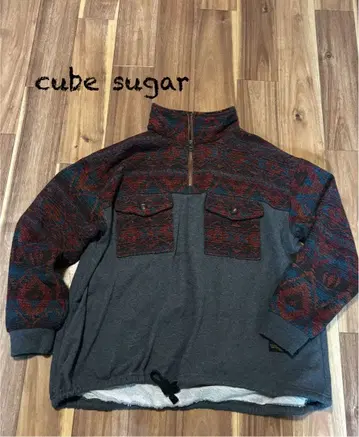 큐브 슈가 트레이닝복 하프 지퍼 큐브 슈가 맨투맨