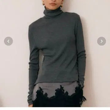 Henon. LACE DOCKING TURTLE TOPS 그레이 F