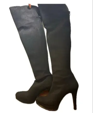 가격 인하 에스페란자 M 사이즈 니하이 부츠 무릎 위 부츠 핑힐 스웨이드
