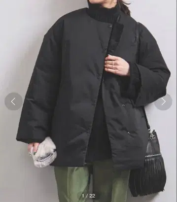 [ 새상품급 ] 유나이티드 애로우즈 PADDING 숏 코트 블랙