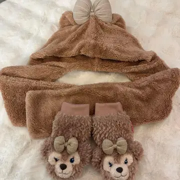 셰리 메이 후드 부착 머플러 & 미튼