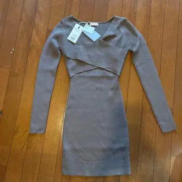 RE:EDIT 그레이 긴팔 니트 원피스