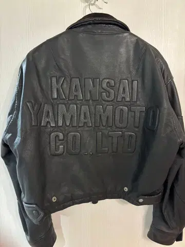 소가죽 야마모토 간사이 Kansai Yamamoto 블랙 가죽 자켓