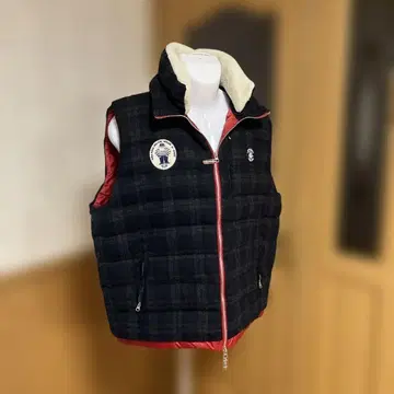 시나코바 다운 베스트 체크 무늬