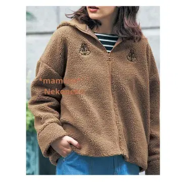 새상품 디즈니 칩앤데일 보아 지퍼 후드티