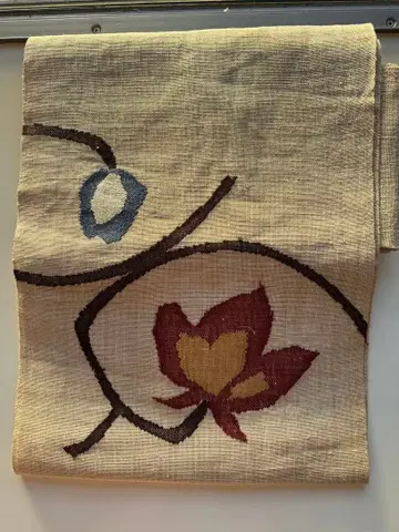 [ 새상품급 ] 나고야 오비 여름용 꽃무늬 린넨 앤티크