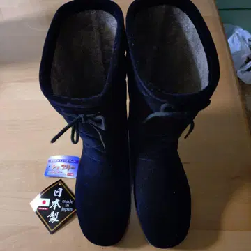 일본제 제1고무 블랙 스웨이드 롱 부츠