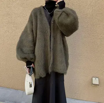 [ 새상품급 ] nananamoe 나나나모에 샤기 니트 가디건