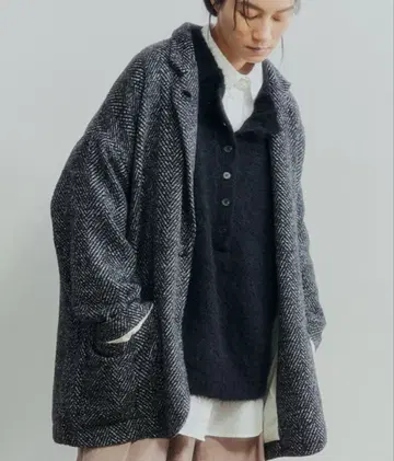 LibraCue 리브라큐 헤링본 코트 자켓