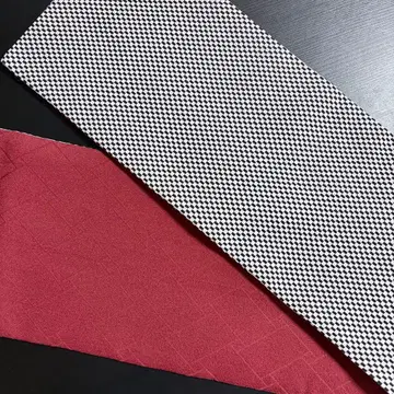 리버서블 반폭 오비 격자 모노톤 빨간색