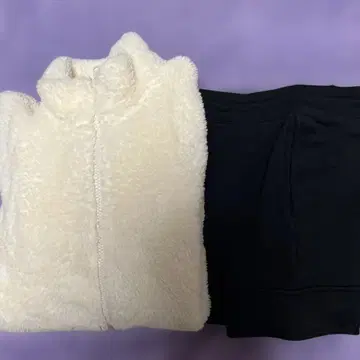 UNIQLO 플리스 자켓 & 팬츠 XL 화이트